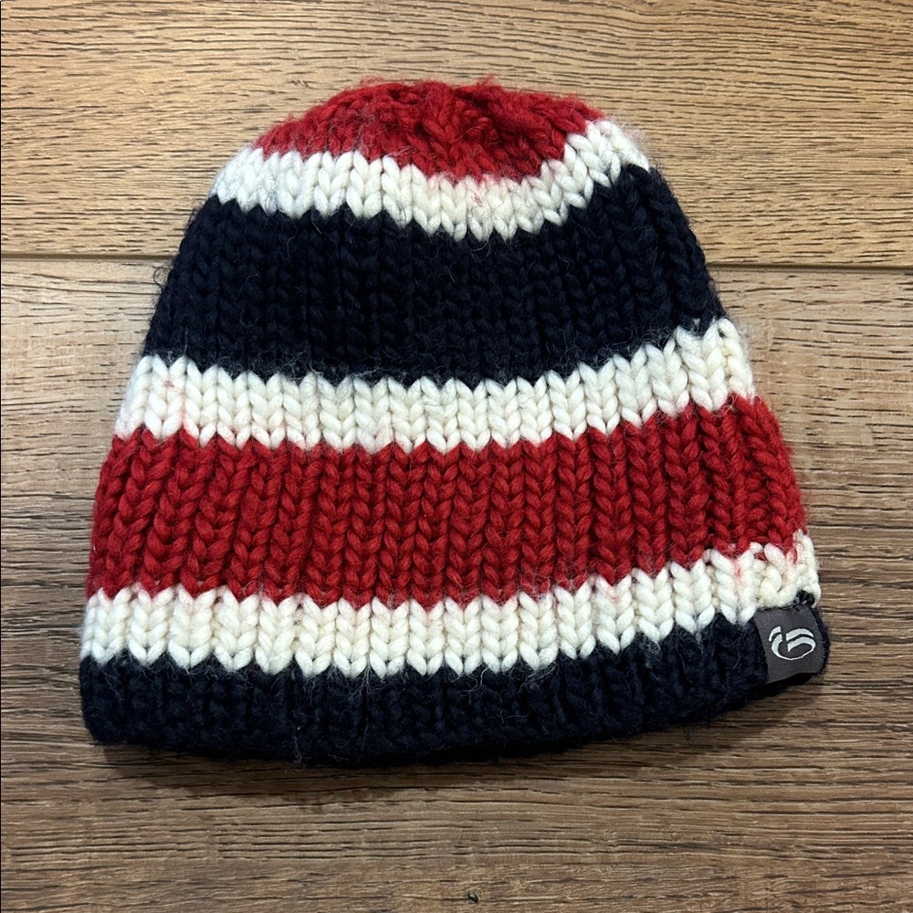 BULA 100%Wool Cozy Striped Knit Beanie Fleece Lined around‎ ears Unisex